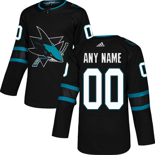 Men's San Jose Sharks Black Custom Name Number Size NHL Stitched Jersey